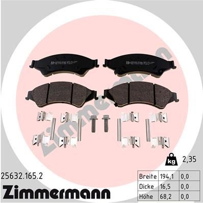 ZIMMERMANN Brake pad kit 25632.165.2