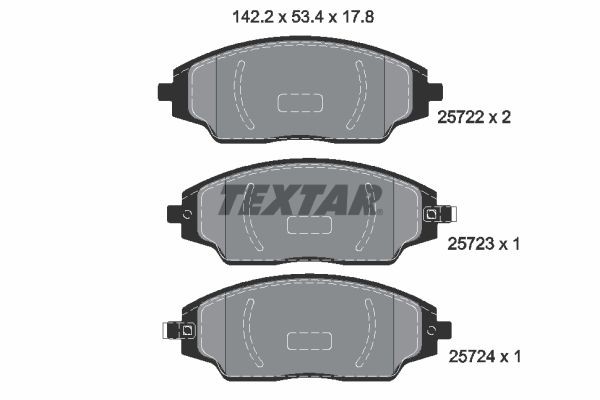 TEXTAR 2572201 Brake pads CHEVROLET COBALT 2005 in original quality