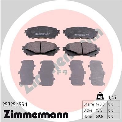 25725.155.1 Bremsklötze & Bremsbelagsatz ZIMMERMANN in Original Qualität
