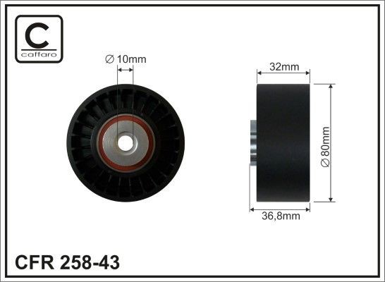 CAFFARO Ø: 80mm Deflection / Guide Pulley, v-ribbed belt 258-43 buy