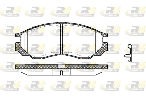 ROADHOUSE 2583.00 Brake pad set Front Axle, incl. wear warning contact, with adhesive film, with accessories, with spring