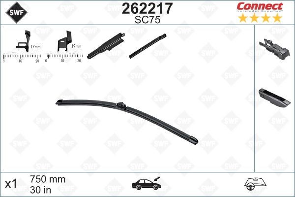 Original SWF SC75 Wipers 262217 for FORD B-MAX