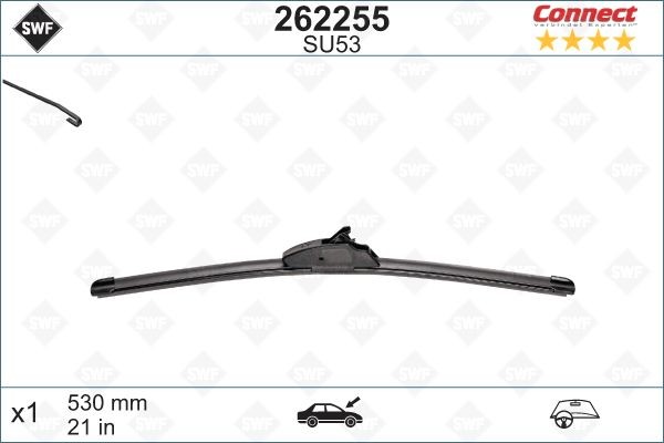262255 SWF Windscreen wipers LAND ROVER 530 mm, Beam, for left-hand drive vehicles, 21 Inch