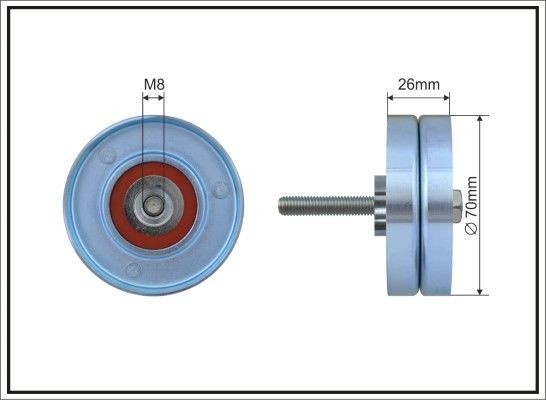 CAFFARO 264-03 Deflection / Guide Pulley, v-ribbed belt