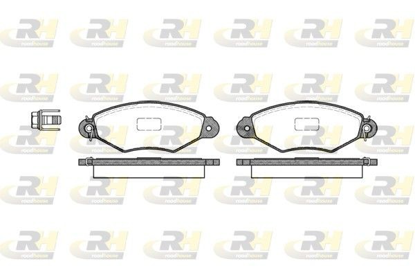 ROADHOUSE 2643.00 Brake pad set Front Axle, with bolts/screws, with adhesive film, with accessories