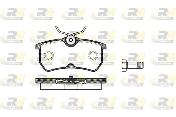 ROADHOUSE 2693.00 Brake pad set Rear Axle, with bolts/screws, with adhesive film, with accessories, with spring
