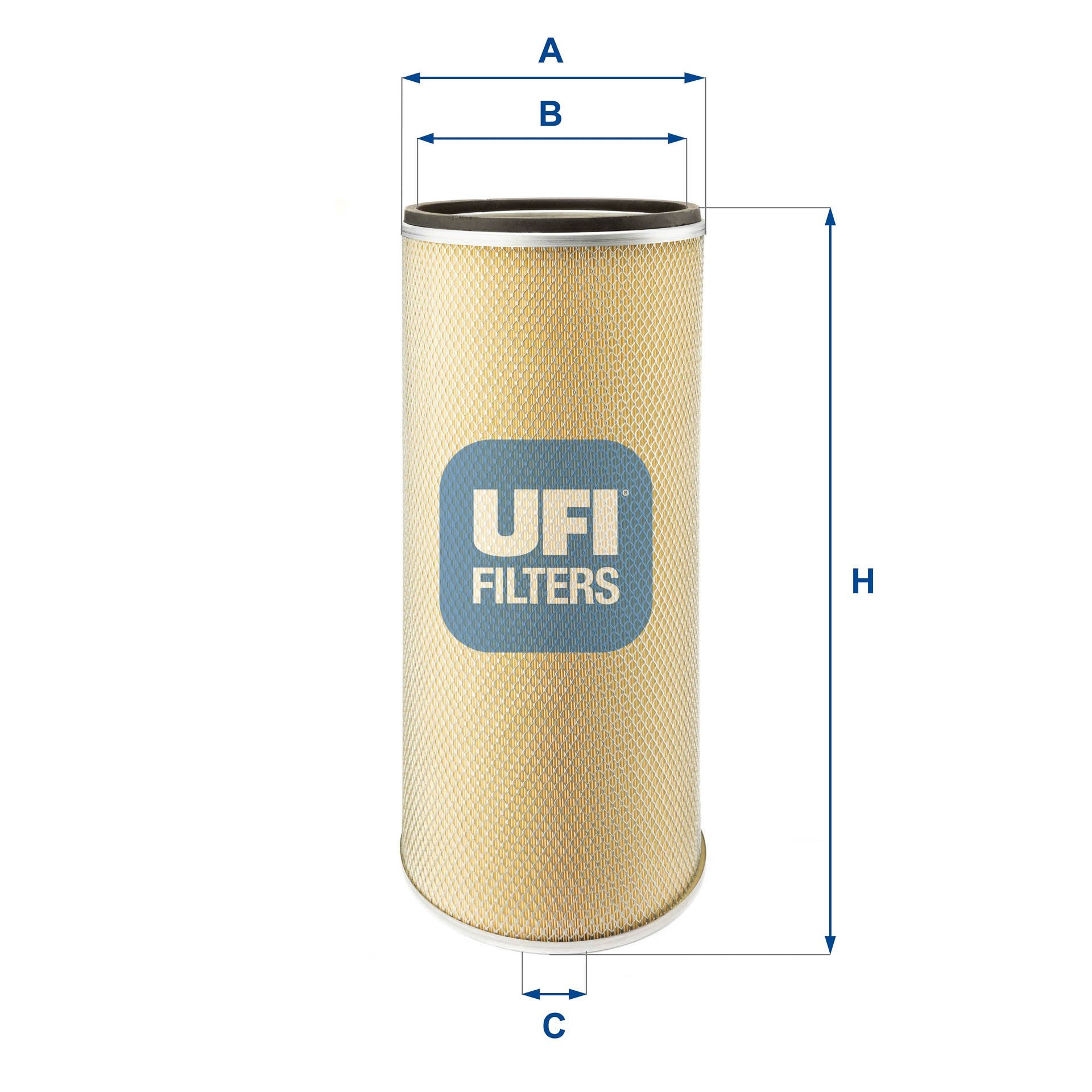 UFI 27.025.00 Air filter 391mm, 193mm, Filter Insert