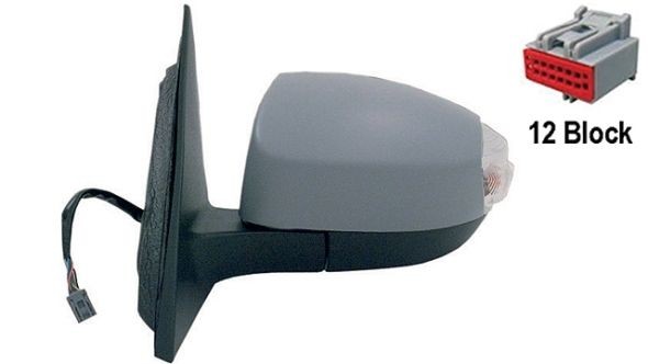 27097144 IPARLUX Side mirror FORD Right, primed, Electric, Heatable, with memory, Electronically foldable, Convex, with Peripheral Lighting, for left-hand drive vehicles