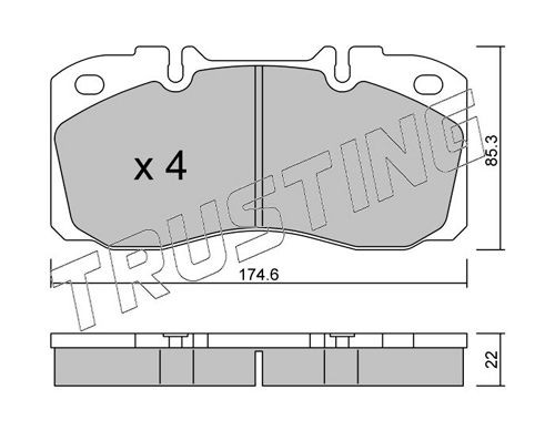 29122 TRUSTING prepared for wear indicator Thickness 1: 22,0mm Brake pads 277.0 buy
