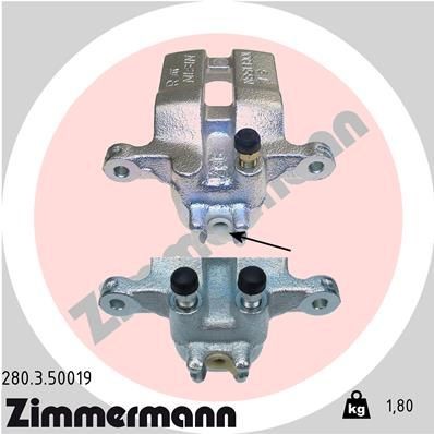 ZIMMERMANN Rear Axle Left, without holder Caliper 280.3.50019 buy