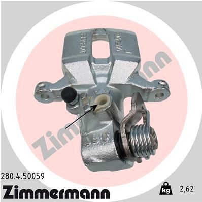 ZIMMERMANN 280.4.50059 Brake caliper Rear Axle Right, without holder
