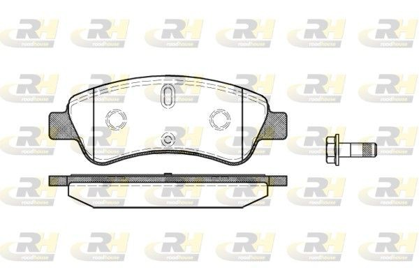 ROADHOUSE 2840.10 Brake pad set Front Axle, with bolts/screws, with adhesive film, with accessories