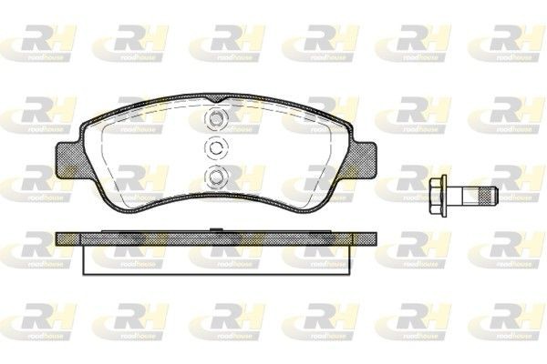 PSX284020 ROADHOUSE Front Axle, with bolts/screws, with adhesive film, with accessories Height: 51,4mm, Thickness: 18,8mm Brake pads 2840.20 buy