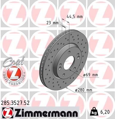 ZIMMERMANN Brake rotors 285.3527.52