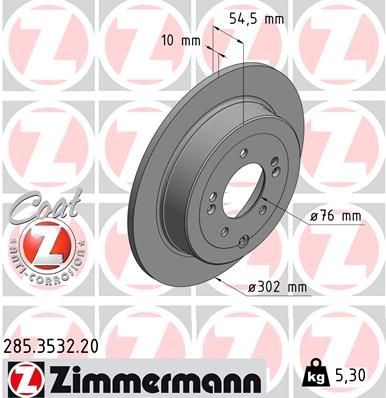 ZIMMERMANN COAT Z 285.3532.20 Brake disc 58411-D7000
