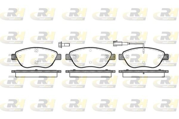 ROADHOUSE 2859.01 Brake pad set Front Axle, incl. wear warning contact, with adhesive film, with bolts/screws, with accessories