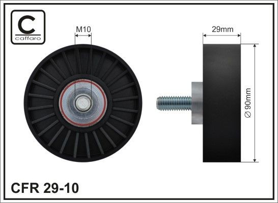 CAFFARO 29-10 Deflection / Guide Pulley, v-ribbed belt 1 118 677