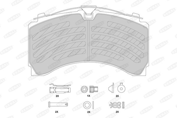 BERAL 2924435004172113 Brake pad set prepared for wear indicator, with accessories