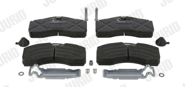 JURID 2928705390 Brake pad set prepared for wear indicator, with accessories