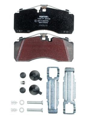 TEXTAR 2932005 Brake pad set prepared for wear indicator, with accessories