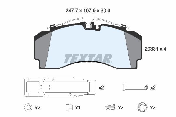 TEXTAR Brake pad kit 2933102 suitable for MERCEDES-BENZ CITARO, INTOURO