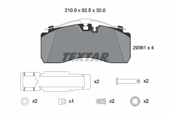 TEXTAR Brake pad kit 2936101