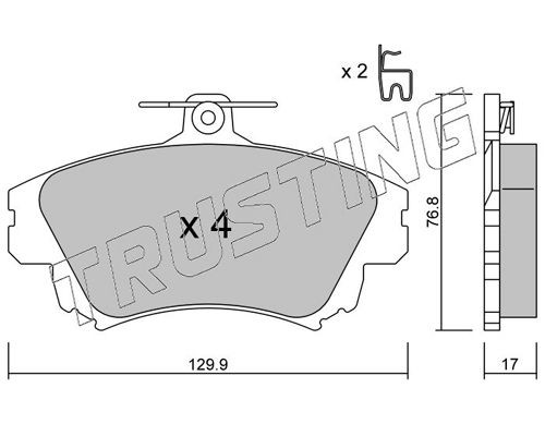 21982 TRUSTING with acoustic wear warning Thickness 1: 17,0mm Brake pads 295.0 buy