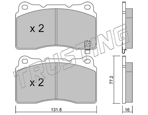 23092 TRUSTING with acoustic wear warning Thickness 1: 16,0mm Brake pads 297.5 buy