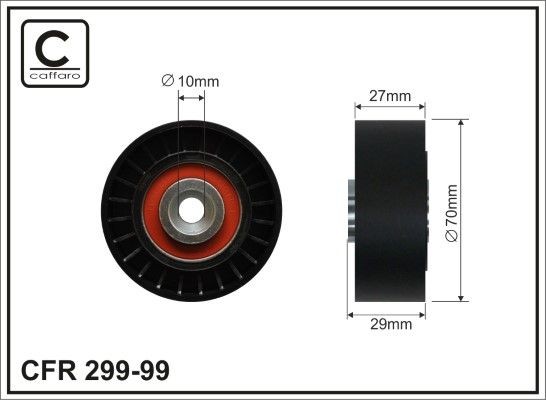 CAFFARO 299-99 Deflection / Guide Pulley, v-ribbed belt