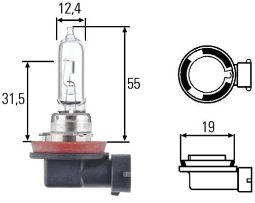 H9 + 30 HELLA 12V, 65W Bulb, headlight 8GH 008 357-151 buy