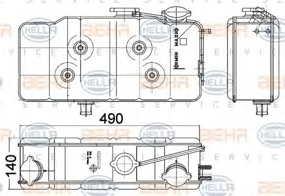 HELLA 8MA 376 705-181 Ausgleichsbehälter für IVECO P/PA-Haubenfahrzeuge LKW in Original Qualität