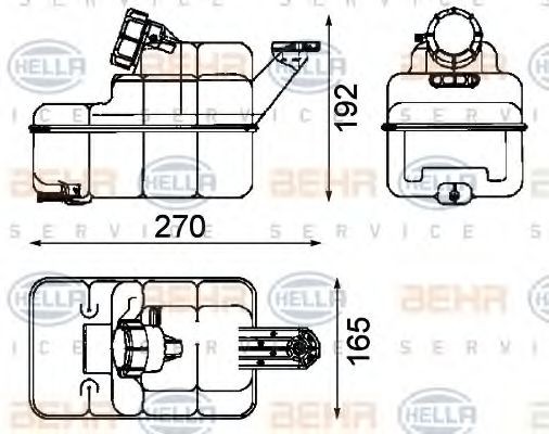HELLA 8MA 376 705-271 Ausgleichsbehälter für IVECO EuroTrakker LKW in Original Qualität