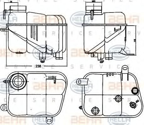 Mercedes A-Class Expansion tank 946371 HELLA 8MA 376 755-161 online buy