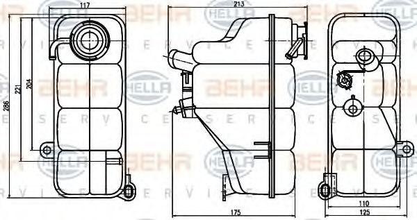 Mercedes C-Class Coolant recovery reservoir 946373 HELLA 8MA 376 755-191 online buy