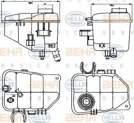 HELLA without lid Expansion tank, coolant 8MA 376 755-221 buy