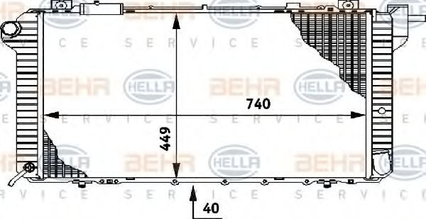HELLA for vehicles without air conditioning, 740 x 449 x 40 mm, HELLA BLACK MAGIC, Manual Transmission, Brazed cooling fins Radiator 8MK 376 706-001 buy