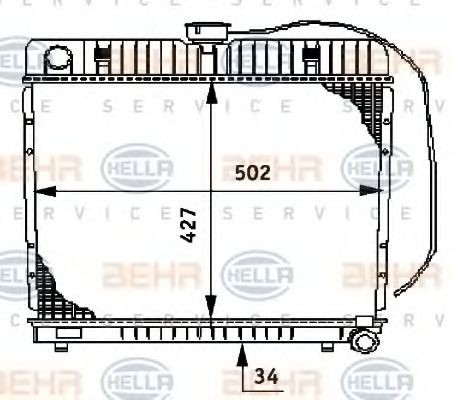 HELLA for vehicles with/without air conditioning, 427 x 502 x 34 mm, HELLA BLACK MAGIC, Manual Transmission Radiator 8MK 376 706-191 buy
