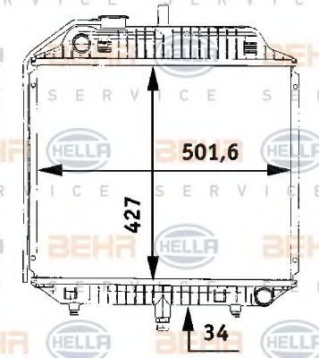 HELLA 427 x 502 x 34 mm, HELLA BLACK MAGIC, Manual Transmission Radiator 8MK 376 706-201 buy