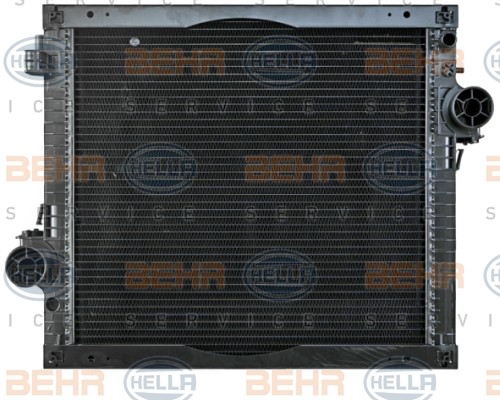 HELLA 516 x 503 x 77 mm, HELLA BLACK MAGIC, Brazed cooling fins Radiator 8MK 376 710-011 buy