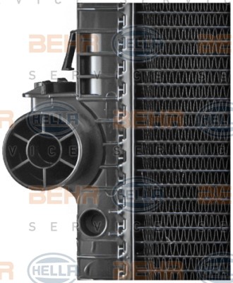 HELLA 8MK376710-011 Engine radiator 516 x 503 x 77 mm, HELLA BLACK MAGIC, Brazed cooling fins