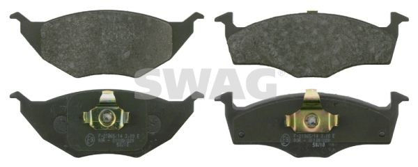 SWAG 30 91 6530 Brake pad set Front Axle, excl. wear warning contact, with piston clip