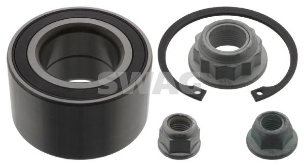 30 93 9160 SWAG Wheel bearings SKODA Front Axle, with attachment material, with integrated magnetic sensor ring, with ABS sensor ring, 66 mm, Rolling Bearing