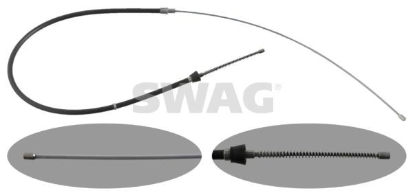 SWAG 30 94 8301 Hand brake cable Left Rear, Right Rear, 1528, 820mm