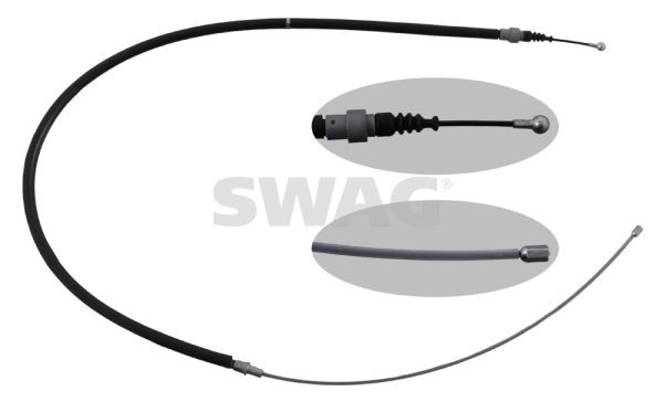SWAG Left Rear, Right Rear, 1645mm Cable, parking brake 30 94 9624 buy