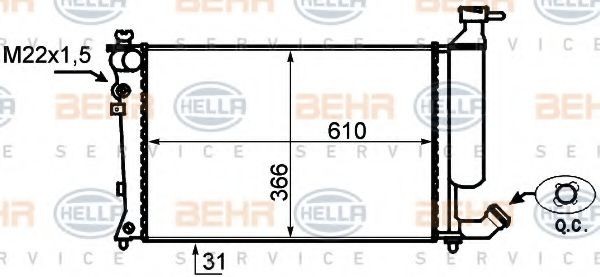 HELLA 8MK376717-171 Engine radiator 1330R9