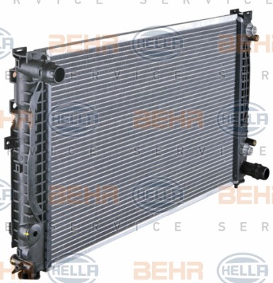 HELLA 8MK 376 720-601 Engine radiator for vehicles with/without air conditioning, 630 x 397 x 36 mm, with screw, Automatic Transmission, Mechanically jointed cooling fins