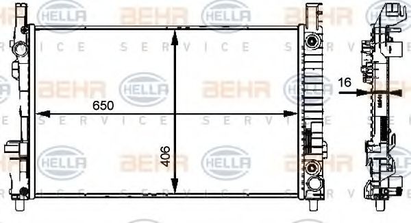Original HELLA Radiator 8MK 376 721-031 for MERCEDES-BENZ A-Class