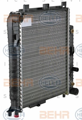 HELLA 8MK 376 721-101 Engine radiator for vehicles without air conditioning, 360 x 432 x 33 mm, HELLA BLACK MAGIC, Automatic Transmission, Manual Transmission, Mechanically jointed cooling fins
