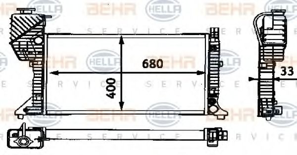 Mercedes SPRINTER Radiator 947499 HELLA 8MK 376 721-201 online buy