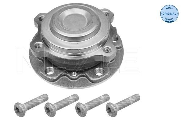 MEYLE 300 312 2105 Wheel Hub 5x120, with integrated magnetic sensor ring, with integrated wheel bearing, with attachment material, Front Axle, ORIGINAL Quality